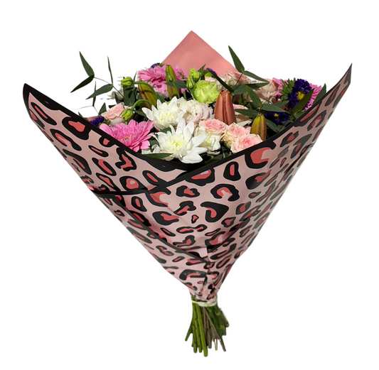 Bopp Silk Wrap: Pink Leopard Print EPP0894 (Pack of 20)(R2.45ea)