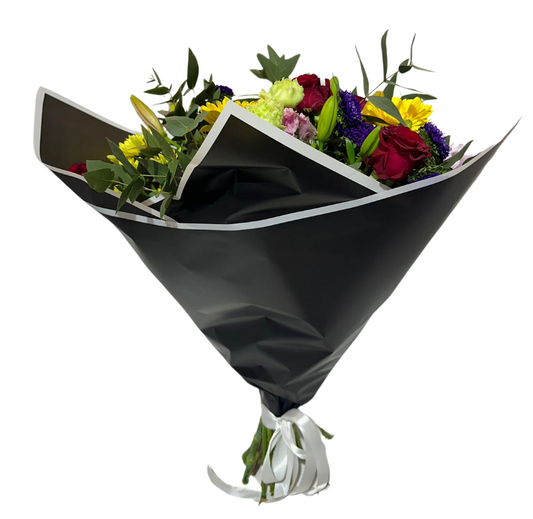Bopp Silk Wrap: Black with White Boarder EPP0892 (Pack of 20)(R2.45ea)