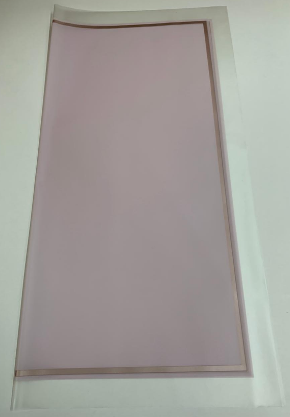 Bopp Silk Wrap: Transparent Lavender with wide frosted border and rose gold border EPP1178 (Pack of 20)(R2.45ea)
