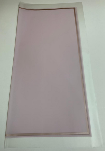 Bopp Silk Wrap: Transparent Lavender with wide frosted border and rose gold border EPP1178 (Pack of 20)(R2.45ea)