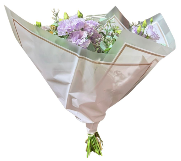 Bopp Silk Wrap: Transparent Lavender with wide frosted border and rose gold border EPP1178 (Pack of 20)(R2.45ea)