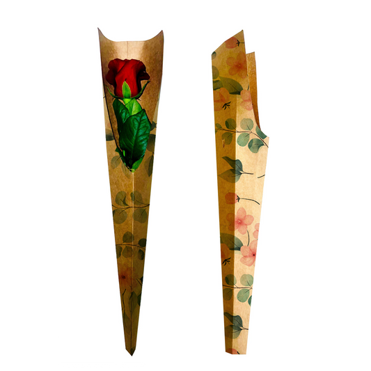 Eucalyptus Flower Print Single Rose Drop-In Sleeve (Pack of 20) (R7.46ea)