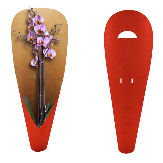Red Print Large Orchid Carry Bags (Pack of 20) (R19.49ea)