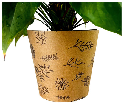 Wildflower Print Kraft Pot Cover For Plants (pack of 20)