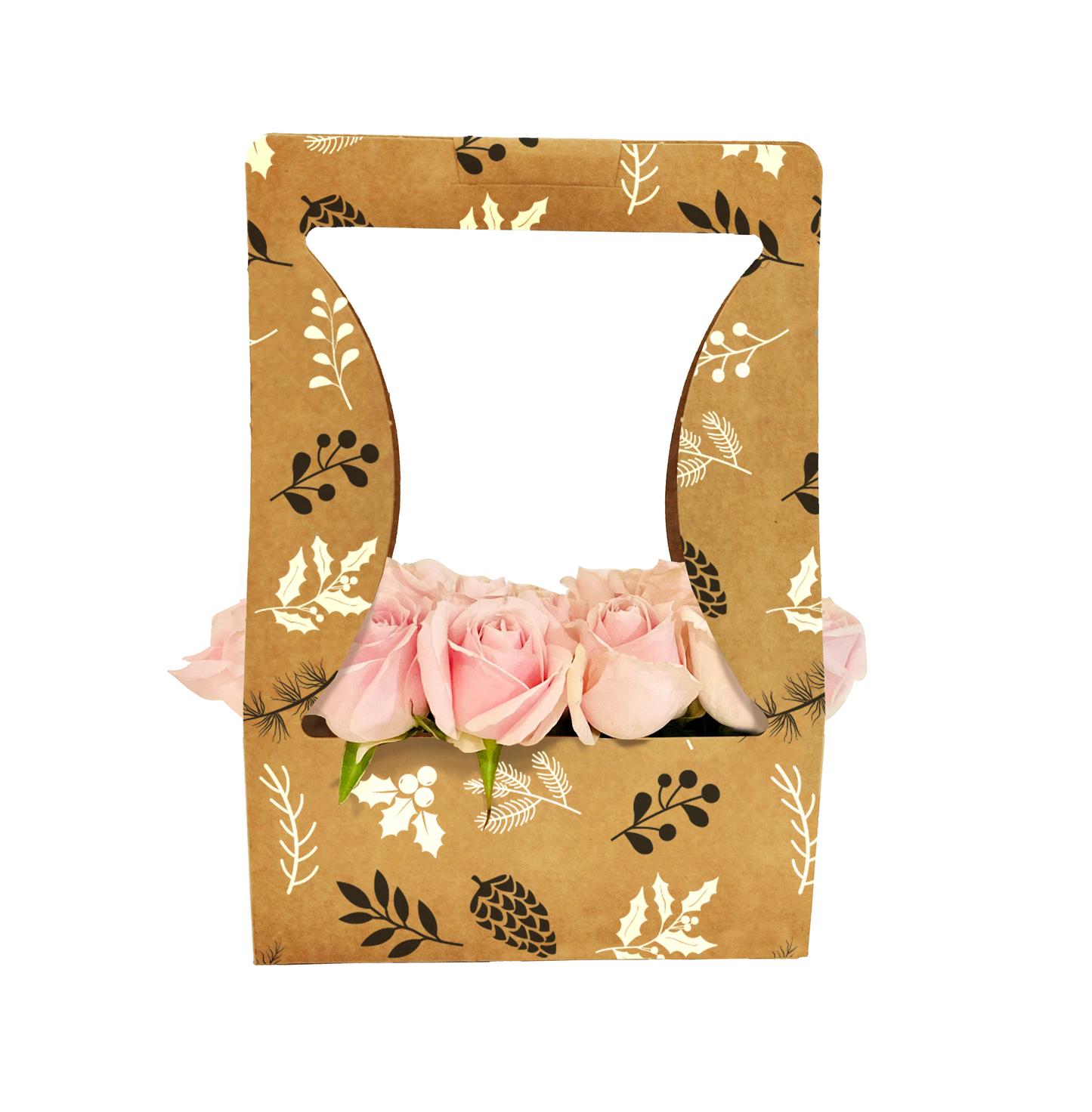 B&W Pinecone Print Bouquet Carry Box 1 (Pack of 20) (R11.25ea)