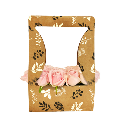 B&W Pinecone Print Bouquet Carry Box 1 (Pack of 20) (R11.25ea)