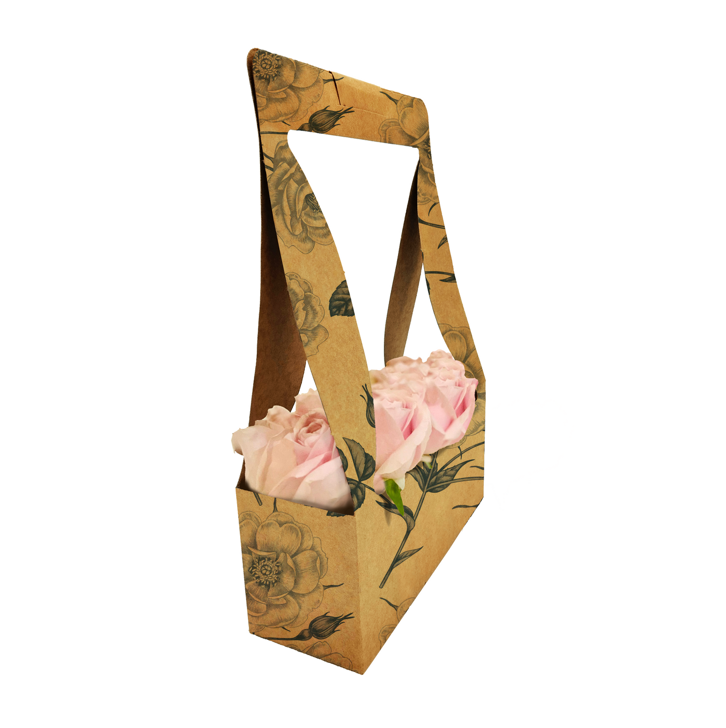Rose Print Bouquet Carry Box 1 (Pack of 20) (R11.25ea)