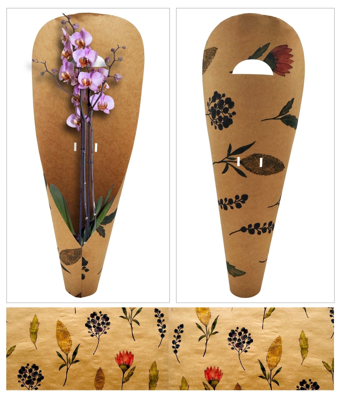 Fynbos Print Large Orchid Carry Bags (Pack of 20) (R19.49ea)