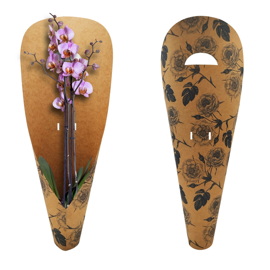 Rose Print Large Orchid Carry Bags (Pack of 20) (R19.49ea)